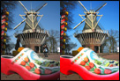This is a photo enhancement of a windmill, where people were removed, and shadows/colors were enhanced.