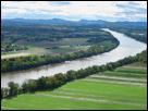 This is a color photo of the Connecticut River, from up top Mount Sugarloaf, in Sunderland, MA.