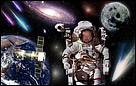 This is a super-imposed photo of my dad as an astronaught in outer space.